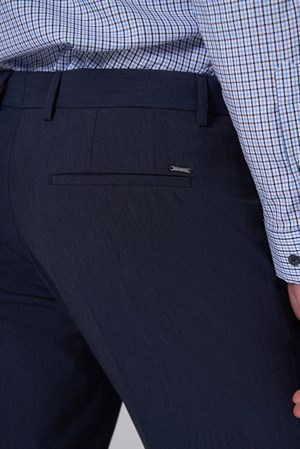 Morven Erkek Lacivert Yünlü Trend Desenli Dynamic Fit Pantolon