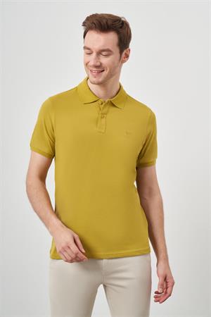Morven Erkek Limon Küfü Basic Polo Yaka Dynamic Fit T-Shirt