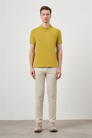 Morven Erkek Limon Küfü Basic Polo Yaka Dynamic Fit T-Shirt