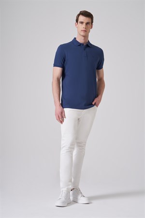 Morven Erkek Marine Basic Polo Yaka Dynamic Fit T-Shirt