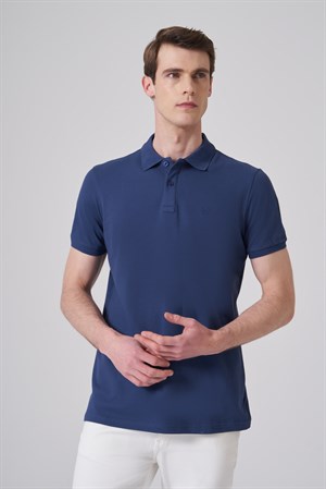 Morven Erkek Marine Basic Polo Yaka Dynamic Fit T-Shirt