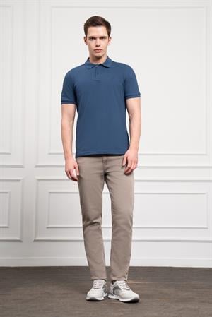 Morven Erkek Marine Basic Polo Yaka Dynamic Fit T-Shirt