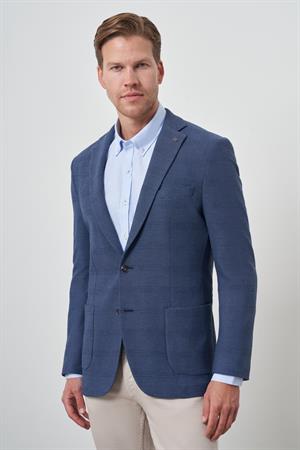 Morven Erkek Marine Dokuma Dynamic Fit Mono Yaka Ceket