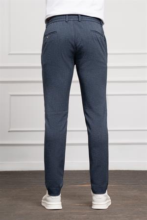 Morven Erkek Marine Jogger Slim Fit Dar Kesim Çıtçıtlı İpli Pantolon