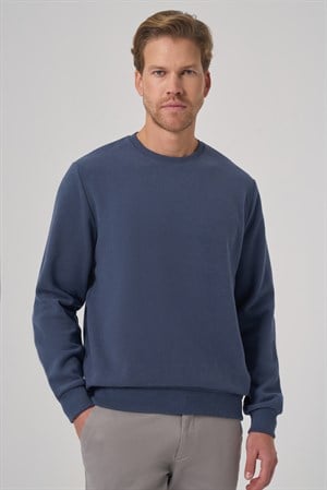 Morven Erkek Marine Trend Bisiklet Yaka Sweatshirt