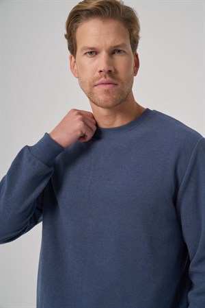 Morven Erkek Marine Trend Bisiklet Yaka Sweatshirt