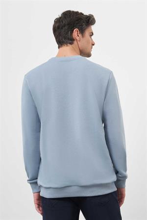 Morven Erkek Mavi Basic Bisiklet Yaka Sweat-Shirt