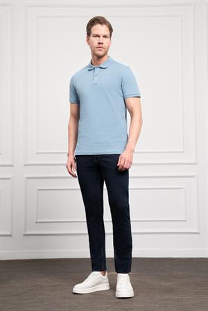 Morven Erkek Mavi Basic Polo Yaka Dynamic Fit T-Shirt