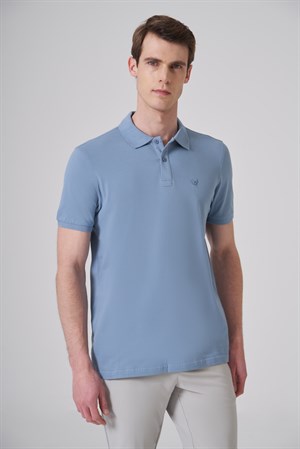 Morven Erkek Mavi Basic Polo Yaka Dynamic Fit T-Shirt