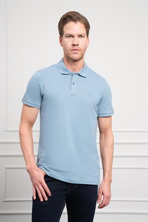 Morven Erkek Mavi Basic Polo Yaka Dynamic Fit T-Shirt