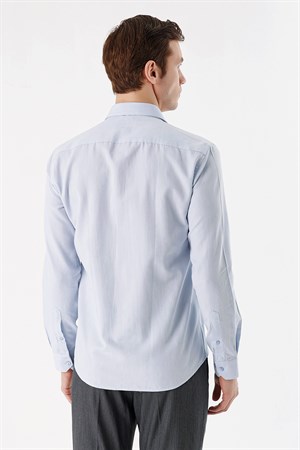 Morven Erkek Mavi Coton Mini Oxford Slim Gömlek