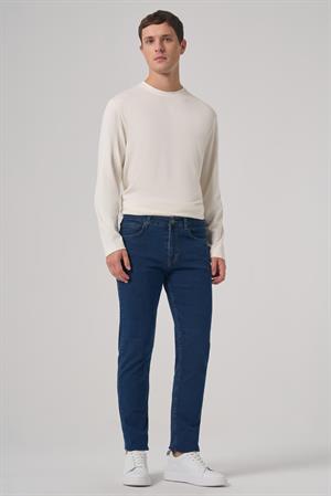 Morven Erkek Mavi Denim 5 Cep Dynamic Fit Jean Kot Pantolon