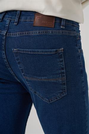 Morven Erkek Mavi Denim 5 Cep Dynamic Fit Jean Kot Pantolon