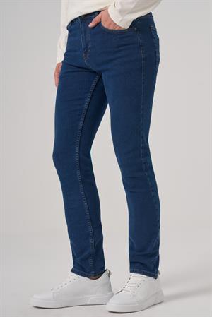 Morven Erkek Mavi Denim 5 Cep Slim Fit Jean Kot Pantolon