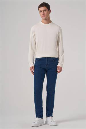Morven Erkek Mavi Denim 5 Cep Slim Fit Jean Kot Pantolon