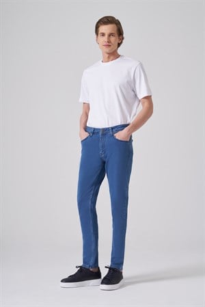Morven Erkek Mavi Denim 5 Cep Slim Fit Jean
