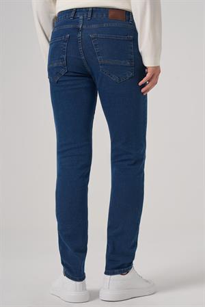 Morven Erkek Mavi Denim 5 Cep Slim Fit Jean Kot Pantolon