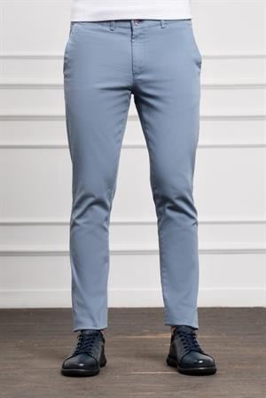 Morven Erkek Mavi Slim Fit Dar Kesim Chino Pantolon