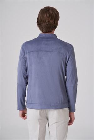 Morven Erkek Mavi Trend Baharlık Çift Taraflı Süet Mont