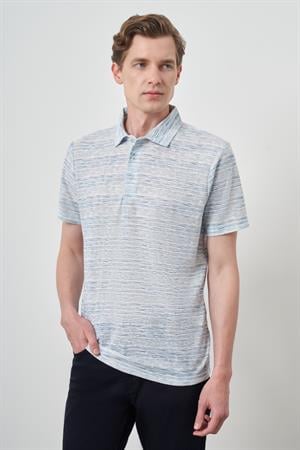 Morven Erkek Mavi Trend Dinamik Fit Polo Yaka T-Shirt