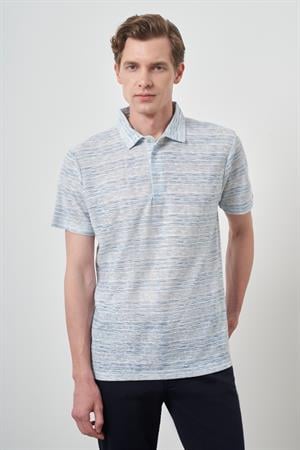 Morven Erkek Mavi Trend Dinamik Fit Polo Yaka T-Shirt