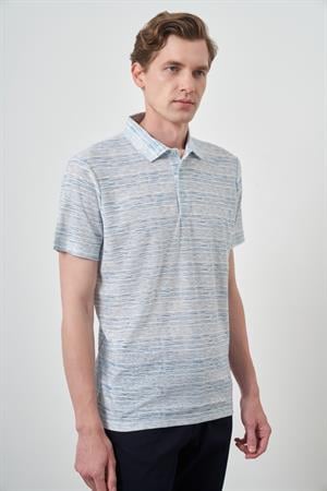 Morven Erkek Mavi Trend Dinamik Fit Polo Yaka T-Shirt