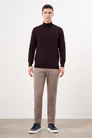 Morven Erkek Mor Basic Balıkçı Yaka Dynamic Fit Rahat Kesim Triko