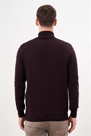 Morven Erkek Mor Basic Balıkçı Yaka Dynamic Fit Rahat Kesim Triko