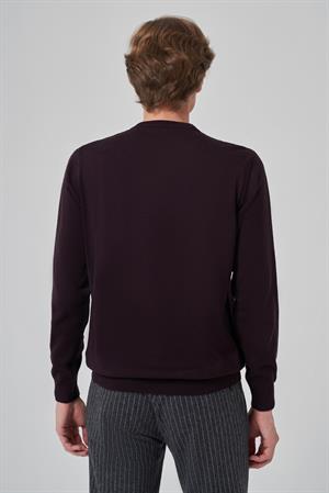 Morven Erkek Mor Basic Bisiklet Yaka Dynamic Fit Rahat Kesim Triko