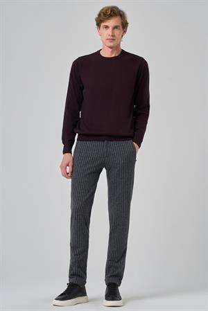 Morven Erkek Mor Basic Bisiklet Yaka Dynamic Fit Rahat Kesim Triko