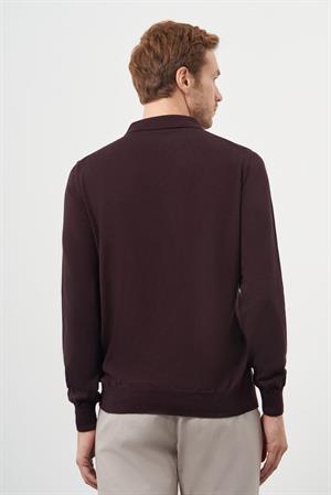 Morven Erkek Mor Basic Polo Yaka Dynamic Fit Rahat Kesim Triko