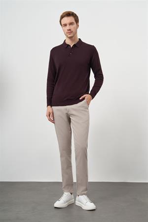 Morven Erkek Mor Basic Polo Yaka Dynamic Fit Rahat Kesim Triko