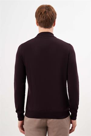 Morven Erkek Mor Basic Yarım Balıkçı Yaka Dynamic Fit Rahat Kesim Triko