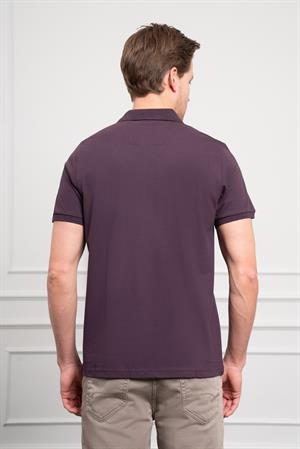Morven Erkek Mürdüm Basic Polo Yaka Dynamic Fit T-Shirt