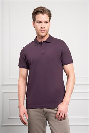 Morven Erkek Mürdüm Basic Polo Yaka Dynamic Fit T-Shirt