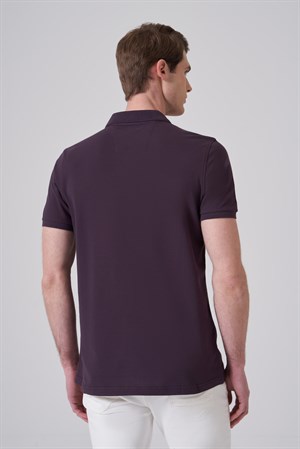 Morven Erkek Mürdüm Basic Polo Yaka Dynamic Fit T-Shirt