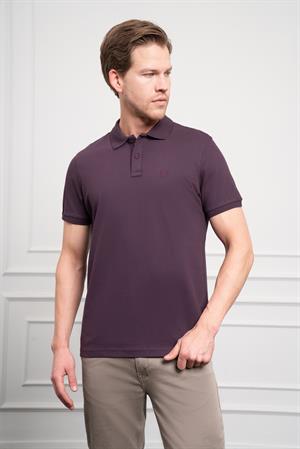 Morven Erkek Mürdüm Basic Polo Yaka Dynamic Fit T-Shirt