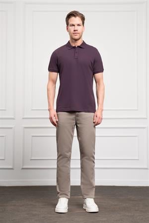 Morven Erkek Mürdüm Basic Polo Yaka Dynamic Fit T-Shirt