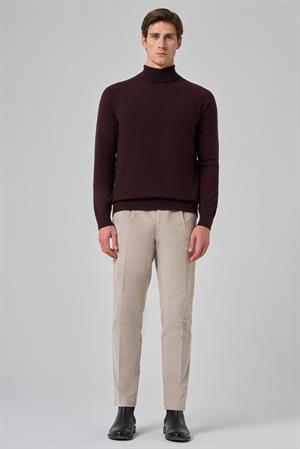 Morven Erkek Mürdüm Trend Core Spun Balıkçı Yaka Dynamic Fit Rahat Kesim Triko