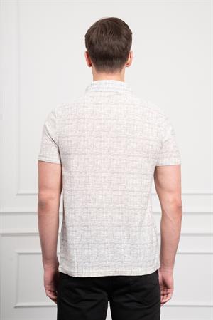 Morven Erkek Nefti Trend Polo Yaka Desenli Dynamic Fit Rahat Kesim T-Shirt