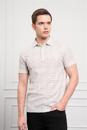Morven Erkek Nefti Trend Polo Yaka Desenli Dynamic Fit Rahat Kesim T-Shirt
