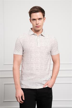Morven Erkek Nefti Trend Polo Yaka Desenli Dynamic Fit Rahat Kesim T-Shirt