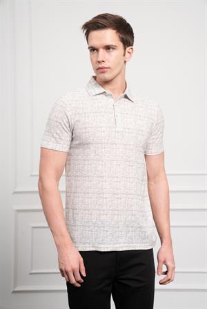 Morven Erkek Nefti Trend Polo Yaka Desenli Dynamic Fit Rahat Kesim T-Shirt
