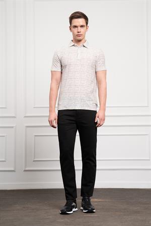 Morven Erkek Nefti Trend Polo Yaka Desenli Dynamic Fit Rahat Kesim T-Shirt