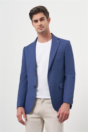 Morven Erkek Parlement Poliviskon Slim Fit Mono Yaka Klasik Ceket