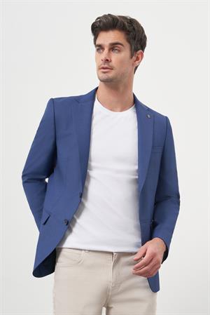 Morven Erkek Parlement Poliviskon Slim Fit Mono Yaka Klasik Ceket
