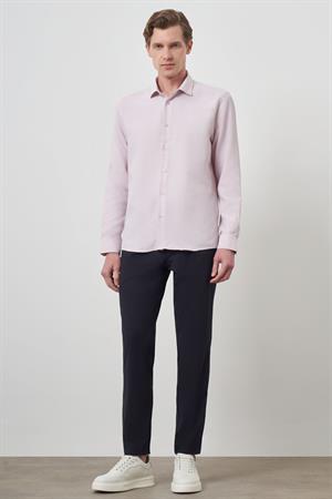 Morven Erkek Pembe Slim Fit İtalyan Yaka Gömlek