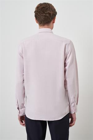 Morven Erkek Pembe Slim Fit İtalyan Yaka Gömlek