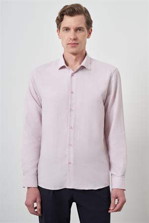 Morven Erkek Pembe Slim Fit İtalyan Yaka Gömlek