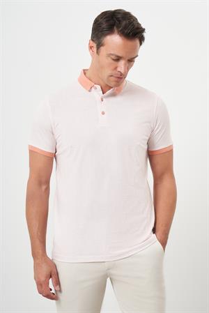 Morven Erkek Pembe Trend Compact Rotasyon Baskı Pike Polo Yaka T-Shirt